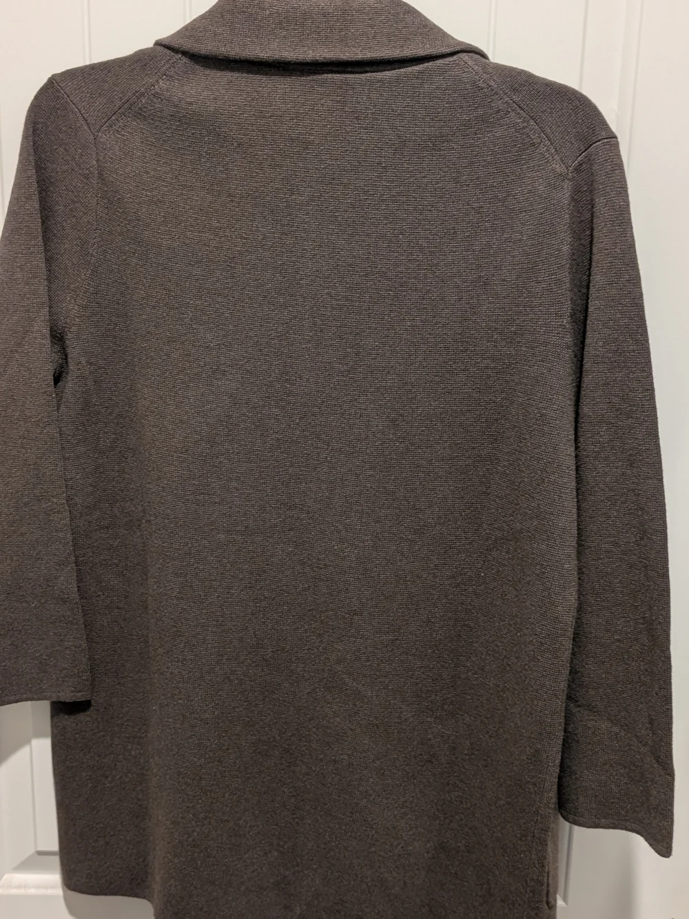 Quince Open Front Pocket Cardigan - Heather Brown - Picture 3 of 4